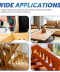 Image showing applications of Half Moon Nuts And Washers Kit All In One 30 Piece Set M6 M8 M10 in furniture assembly and woodworking.