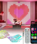 Color Changing LED Curtain Lights With Remote And App Control For Bedroom And Living Room 6.6 By 6.6 Feet 400 LEDs RGB IC DIY Mood Backdrop Decor