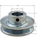 Workhorse Single Groove V Belt Pulley 3 Inch Outer Diameter 1 Inch Bore Carbon Steel Motor Pulley For A 4L 3L V Belts Zinc Plated 1020 Steel Comes With Keyseat And Mounting Screws, dimensions displayed.