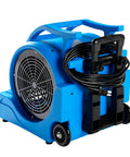 Three Speed 1HP Air Mover With 4000 CFM For Fast Floor And Carpet Drying Heavy Duty Rotomold Housing Handy Wheel Kit Handle Blue