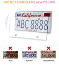 Heavy Duty Clear License Plate Cover 2 Pack With Screws And Reflective Stickers, Unbreakable Polycarbonate Shield on car plate
