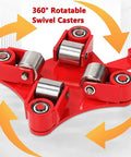 Heavy Duty Swivel Roller Moving Skates With Comfort Grip Handle For Smooth Furniture And Machinery Transport Around The Shop Or Garage For Quick Weekend Or Holiday Projects with 360° rotatable swivel casters.