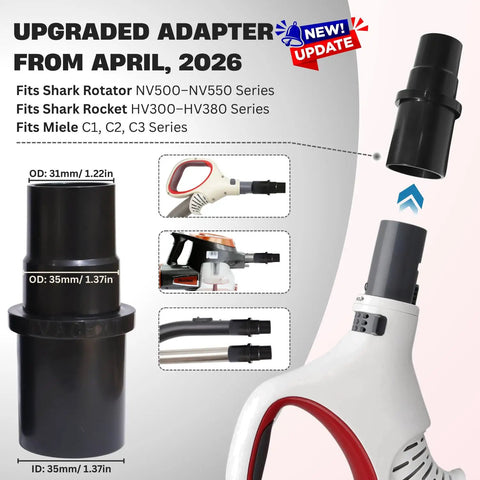 Crevice Tool Attachment With Adapter Kit For Narrow Gaps And Tight Corners Compatible With Vacuum Models NV350 NV360 NV500