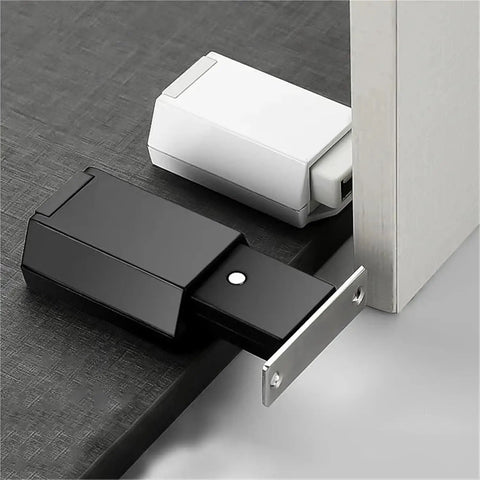 Magnetic Push Latches For Cabinets And Doors Heavy Duty Push To Open Hidden Handle Black ABS Durable Cabinet Catches