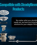 Components of Must-Have 3.5 Inch Sink Drain Valve With Twist Handle For Commercial Kitchens displayed on blue background