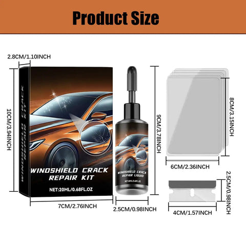 Chip And Crack Windshield Repair Kit With Quick Fix Resin For Chips And Cracks, 2026 Universal Glass Repair Kit components