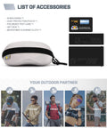 Carrying case and accessories for Polarized Sunglasses For Men With UV400 Protection, Scratch-Resistant Lenses Built For Cycling.