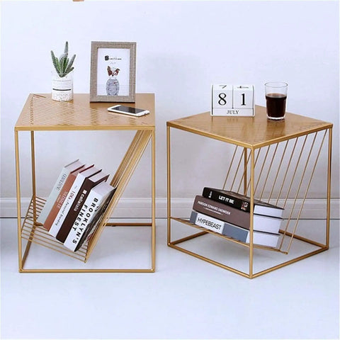 Straight Up Solid Industrial Wood Look End Table With Bottom Storage Shelf Slick Modern Side Desk alongside decorative items