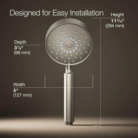 Purist Four Function Handheld Showerhead With Nonpositive Shutoff Full Coverage Spray Pulsating Massage And Silk Spray 1.75 GPM