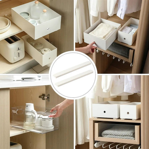 Full Extension Drawer Slides Upgrade Kit for Easy Access and Maximum Storage for Furniture Self Adhesive Tool Free Installation