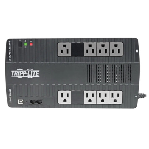 550VA UPS Battery Backup With AVR Power Regulation And 8 Outlet Surge Protector For Home Office, Dataline Protection, 300W Output, Keeps Your PC And Monitor Running Through Outages, Brownouts And Surges, 3 Year Warranty