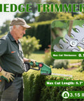 Man using Cordless Hedge Trimmer With Battery And Charger 2 In 1 Small Electric Hedge Trimmers Rechargeable Mini Handheld Grass Shears