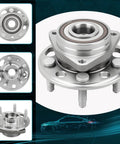 Front And Rear Wheel Bearing Hub Assembly With ABS Beefed Up 5 Lug For Cadillac XTS CTS Buick LaCrosse Regal Allure Chevrolet Equinox Malibu Impala GMC Terrain Saab 9 5, showing multiple views.