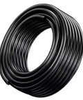 Built Different Heavy Duty Orange Pu Polyurethane Air Hose Four Hundred Feet Long coiled in black color for auto repair.