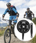 Mountain bikers with 24-34-42T Square Taper Bike Crankset With 170mm Arm For 21 24 27 Speed Mountain And Road Bikes Universal Fit Black