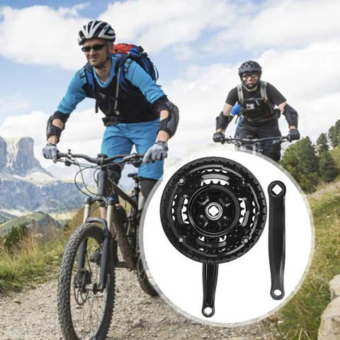 Mountain bikers with 24-34-42T Square Taper Bike Crankset With 170mm Arm For 21 24 27 Speed Mountain And Road Bikes Universal Fit Black