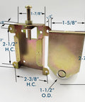 Sliding Mirror Door Rollers Assembly For Closet Doors With 1-1/2 Inch Nylon Concave Wheels And 2-1/2 Inch Hole Centers