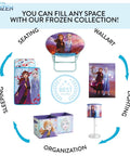 Frozen collection with seating, wall art, lighting, sleeping items, and organization boxes featuring movie characters.