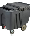 Heavy Duty Insulated Portable Ice Caddy With Sturdy Sliding Lid Keeps Your Drink Stash Locked Down Cold For Backyard Bash Events Or Weekend Tailgates, gray cooler with wheels.