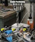 1 Inch Pro Grade Precision Grinding Vise Built Tough From Alloy Steel With Screwless Quick Clamp For Machine Tools Drilling Benches Job Ready Rock Solid Mini Workholding Rig in use for drilling and positioning.