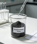 Beaker of Go-To Conductive Graphite Powder for Rubber Coatings and Dry Film Lubrication in lab setting