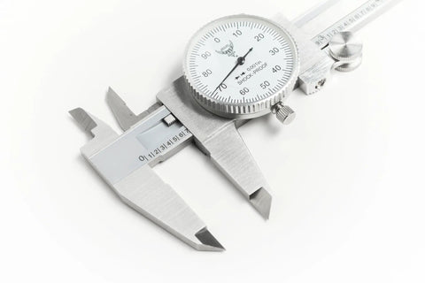 0-6 Inch Stainless Steel Dial Caliper With Shock Proof Dial And Pro Grade Precision, placed on white surface