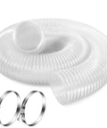 Heavy Duty Dust Collection Hose 2.5 Inch X 10 Feet, Ultra Flexible Clear PVC Debris Vacuum Hose with stainless steel clamps