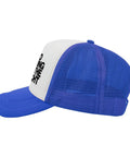 Side view of Royal Blue Yacht Vibes Dad Hat For Men And Women, Lightweight Baseball Cap With Six Vent Eyelets, mesh back