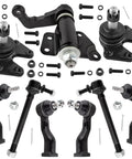 9 Piece Front Suspension Repair Kit For Kia Sportage 1995 2002 Beefed Up Sway Bar End Links Inner Outer Tie Rod Ends Lower Ball Joints Idler Arm Replacement Includes K90361 K9889 K9888 ES3484 ES3485 ES3486 ES3487, black steel parts