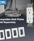 20 Pack Decorator Wall Outlet 15 Amp 125 Volt Standard Electrical Receptacle With Back And Side Wiring display