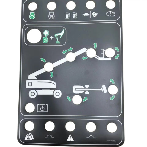 Premium Ground Control Panel Decal For Genie Boom Lifts S80x S80 S85 Aerial Work Platforms Replacement Sticker showing operation labels on thick vinyl.