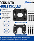 Pro Rear Axle Bearing Puller And Installer Tool Kit For Toyota Tacoma Tundra 4Runner Hilux T100 1995 To 2020 Fits Remove Wheel Bearings And Abs Tone Rings Using 4 Bolt Drive Blue Set Makes Job Quick So You Can Drive Without Stress, black 4-bolt adapter plates with studs