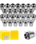 Pro Max Spring Collet Set ER16 With Heavy Duty Alloy Steel For Lathe Engraving Machine And Precision Tooling Chuck Kit showing multiple collets and size details.