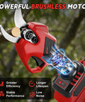 Close-up of the Rugged Electric Pole Pruner And Cordless Shears With Telescoping Rod showing powerful brushless motor.
