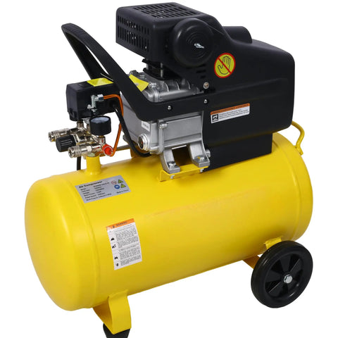 LuckyNote 3.5HP 10 Gallon Horizontal Air Compressor Ultra Quiet Oil-Lubricated Portable With Built-In Wheels Adjustable Pressure Gauge Auto Shutoff For Painting Nailing And Inflation Tasks