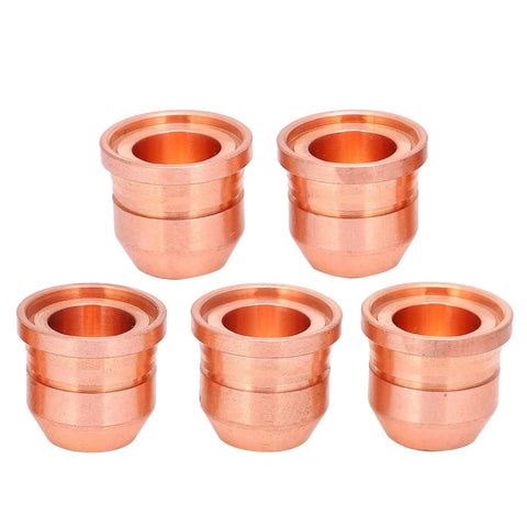 5Pcs Copper Plasma Cutter Nozzle, Electrode Tip, Spray Head Pro Grade Accessories Kit For 125A Cut Machines