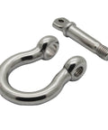 Bow Shackle Three Quarter Inch Stainless Steel Marine Grade 316 Heavy Duty Two Pack For Boat Tie Downs And Towing 5500 Lb Working Load Limit Not For Overhead Lifting