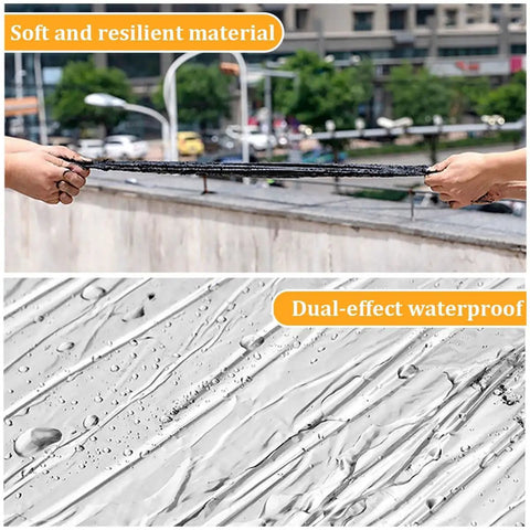 Heavy Duty Self Adhesive Waterproof Roof Repair Tape Pro Grade Butyl Asphalt Sealant For Leaks Patch DIY Ready Gutter Pipes Ducts And Outdoor Fix 20 By 100 Cm Roll showing flexibility and water resistance