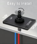 Momentary Toggle Switch 12V 30A SPDT 3 Pin On Off On Waterproof Marine Panel Mount With Cable Cap Weatherproof Construction Built For Boat Winch Auto Truck RV And Beefy Heavy Duty Ten Thousand Cycles. black panel mount switch with UP and DOWN labels