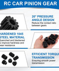 2 Pack 1.5 Mod Pinion Gear 12T 8mm Bore 1045 Hardened Steel with Black Surface Treatment, 20 Degree Pressure Angle