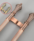Vintage Courtyard Wooden Door Push Pull Bar Handle In Brushed Stainless Steel, Heavy Duty Door Hardware For Sliding Glass Shower Kitchen Entrance, 120 Cm Long (47.2 In), Waterproof Anti Rust Finish, Ergonomic Edge, rose gold pull handles