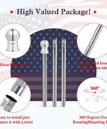 6Ft Outdoor Flag Pole Kit With 360 Degree Anti Wrap Rotating Rings For Porch And Garden Heavy Duty Stainless Steel Fits 3x5 Flags Bracket Not Included Now, showing detachable parts and features