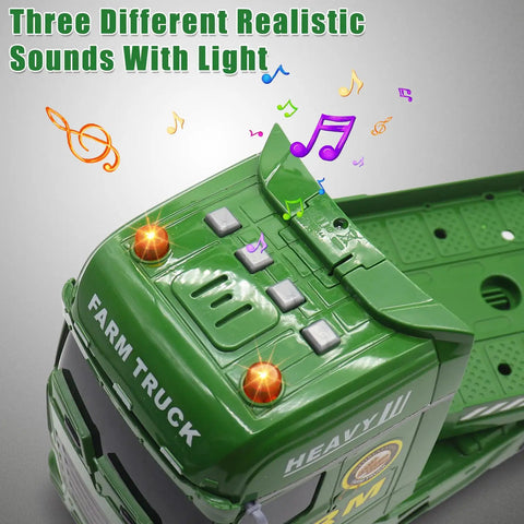 Control panel of Large Flatbed Semi Truck Toy With Two Tractors Friction Powered Farm Transport Vehicle with light and sound features