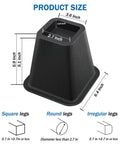 Dimensions of Six Pack 6 Inch Heavy Duty Bed Riser Set With Non Slip Base For Bed Frame Sofa Desk Table Or Chair Lifts