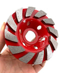 8 Piece Straight Up Heavy Duty 4 Inch Turbo Diamond Cup Grinding Wheel For Angle Grinders with heat treated segments for masonry.