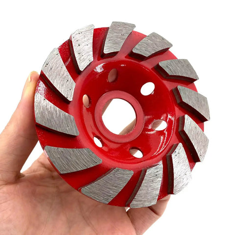 8 Piece Straight Up Heavy Duty 4 Inch Turbo Diamond Cup Grinding Wheel For Angle Grinders with heat treated segments for masonry.