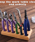 Wood Pliers Holder With Multi Slot Rack For Beading Tools And Hand Tools Durable Bead Tool Organizer on workbench
