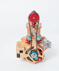 Slick Running Mini Single Cylinder Working Engine Model Kit Heavy Duty Metal Diy Assembly With Cnc Precision Cast Aluminum Alloy front view with gears and pulleys.