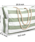 Ultra Roomy Waterproof Beach Tote For Women With Secure Zipper Closure Large Sandproof Swim Pool Bag, 20.8 x 14.1 inches