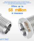 Pro Grade Stainless Steel 316 Hex Bushing Reducer Fittings Three Eighths Inch Male To One Quarter Inch Female NPT